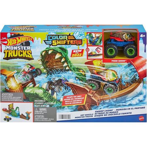 Monster Trucks Color Shifters Attaque Des Marais Avec Voiture À Changement De Couleur-Mattel