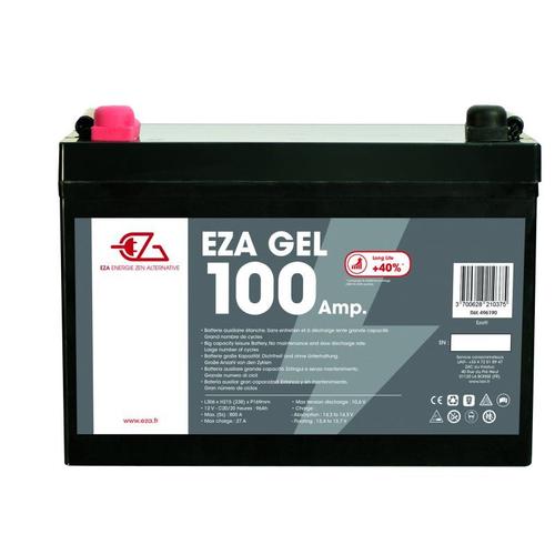 EZA Batterie Auxiliaire Gel 100Ah Résistante aux Basses Températures Camping-Car