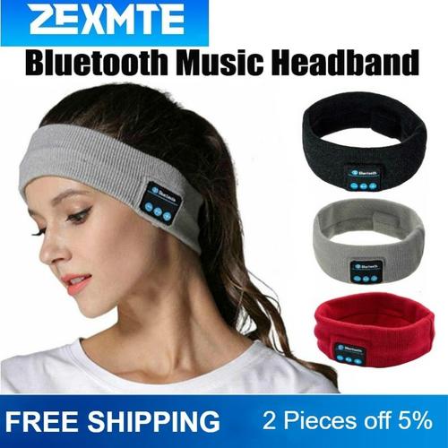 Zexmte casque Bluetooth sans fil casque casque sommeil casque stéréo casque sport casque musique chapeau masque pour les yeux T