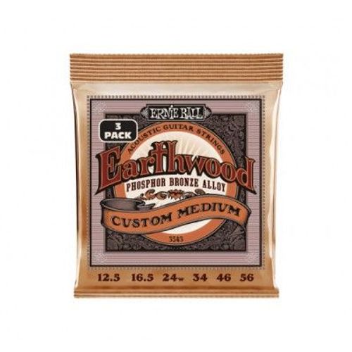 Cordes Earthwood Phosphore Bronze Custom Medium 12556  Pack De 3