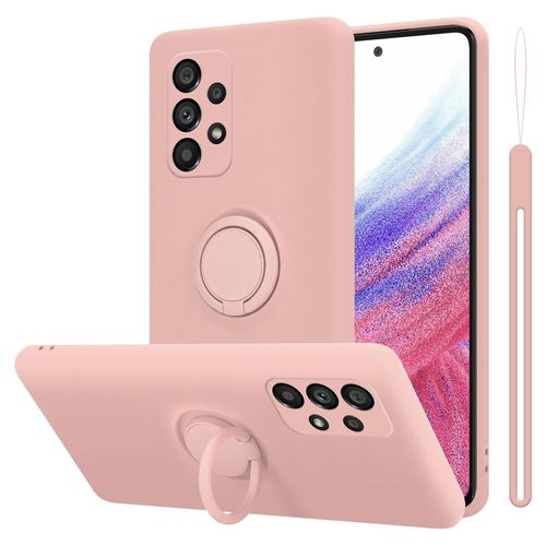 Cadorabo Housse Compatible Avec Samsung Galaxy A53 5g En Liquid Pink - Étui De Protection En Silicone Tpu Flexible Avec Anneau