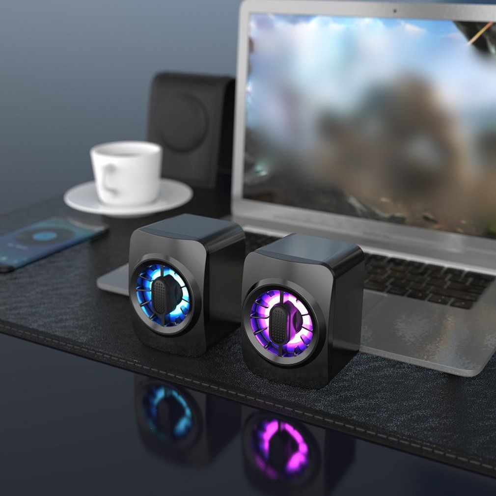 Mini haut-parleur audio filaire USB2.0 de bureau d'ordinateu... - 2