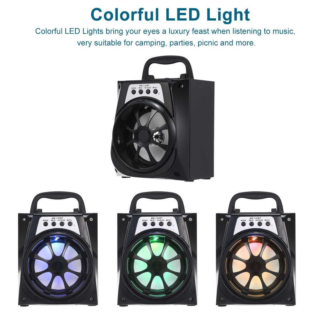 Haut-parleur extrieur portable Lumire LED colore Super Ba... - 4