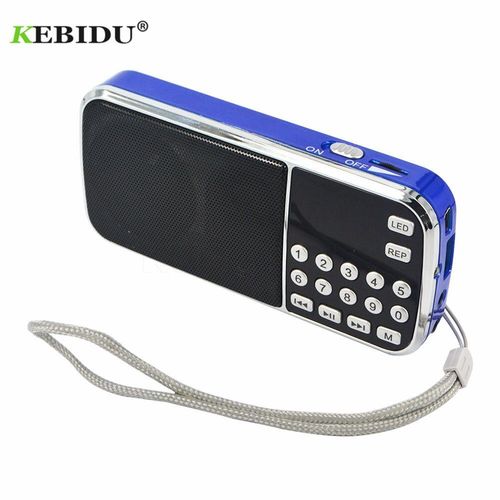 Kebidu plus récent Portable Hi-Fi MP3 Support Mini haut-parleur Audio lecteur de musique lampe de poche amplificateur Micro SD TF FM lampe de poche Radio