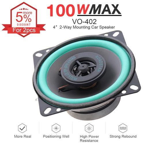 PC. 4 pouces 100W voiture HiFi coaxial porte de voiture haut-parleur Auto Audio stéréo gamme complète haut-parleurs de fréquence pour voitures