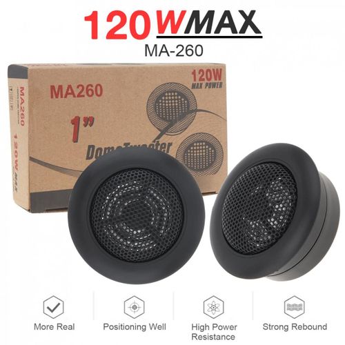 2pcs 120W 12V Mini haut-parleur audio de voiture haute efficacité