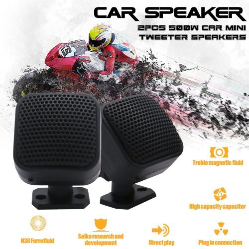 2 pièces. 500W Voiture Mini Tweeter Haut-parleurs Auto Klaxon Audio Stéréo Haut-Parleur Audio Haut-Parleur DC 12V Applicable