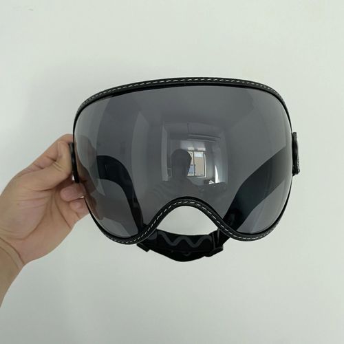 Mjh-L02 Noir - Visière À Bulles Pour Casque De Moto, Sangle De Fixation Élastique, Design Rétro Bouclier De Moto, Lunettes De Casque Vintage Chopper