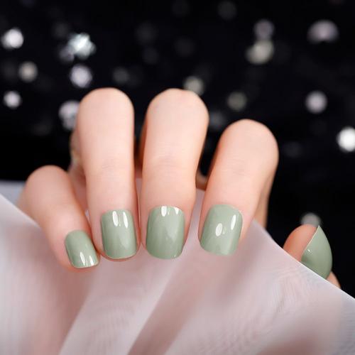 ?72 Pièces Faux Ongles?Nouveau Matcha Vert Faux Ongles Autocollants Porter Des Ongles Finis Ongles Autocollants Démontage Ongles Autocollants Ongles Autocollants 