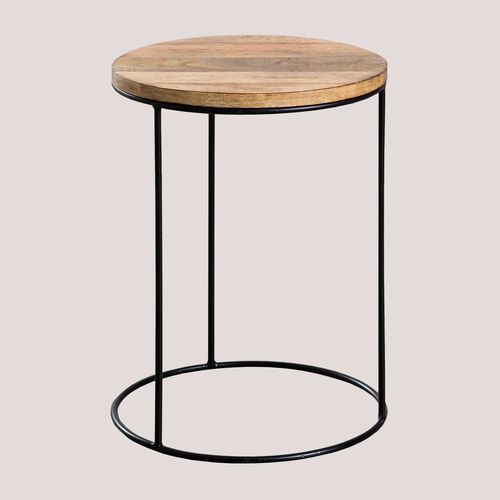 Table D'appoint Ronde En Bois De Manguier (Ø30 Cm) Tannam Bois De Mangue