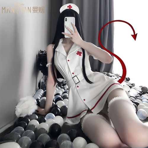 Lingerie Érotique Sexy Hors-La-Épaule Pendaison Cou Corset Robe D'infirmière Jupe Courte Costume Uniforme Tny