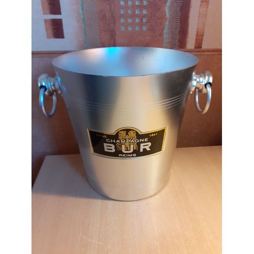 Seau À Champagne Vintage De Marque Bur En Aluminium Avec Poignées