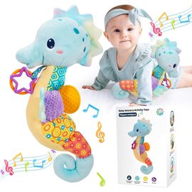 Jouet Bébé 0-6 Mois Jeux Montessori Pour Nouveau Né Fille 0-6 Mois Sensoriel Bébé 0-6 Mois De Naissance 0-6 Mois Bébé Hippocampe Peluche Musicale