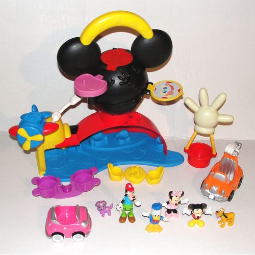 Figurine Mickey Et Ses Amis Disney Lot De Jouets Figurines Maison Avion Voiture Mattel