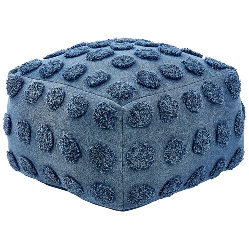 Pouf En Coton Bleu Vishvi