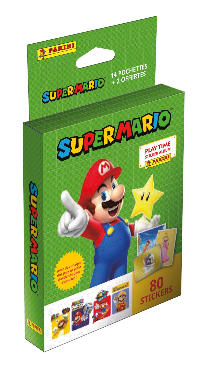 Stickers Super Mario Stickers, Blister 14 + 2 Pochettes