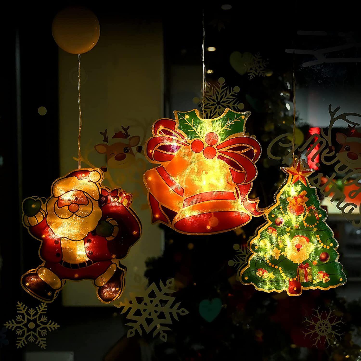 Lumière de décoration de Noël, 3 pièces LED lumière de fenêtre
