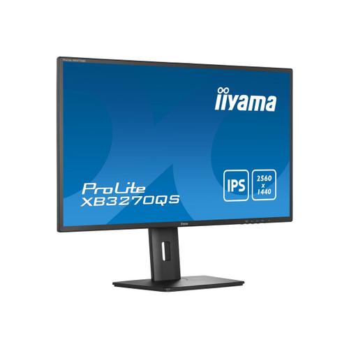 iiyama ProLite XB3270QS-B5 - Écran LED - 31.5" - 2560 x 1440 WQHD @ 60 Hz - IPS - 250 cd/m² - 1200:1 - 4 ms - HDMI, DVI-D, DisplayPort - haut-parleurs - noir mat