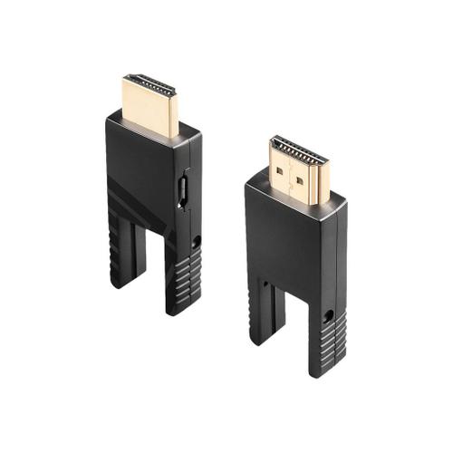 Lindy - Câble HDMI avec kit Ethernet - HDMI micro mâle pour HDMI micro mâle - 30 m - cuivre hybride/fibre optique - noir - support 4K