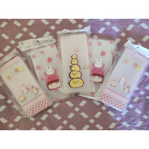 Lot X5 Coques Iphone 6 4.7" Souple Et Transparentes Kawaii