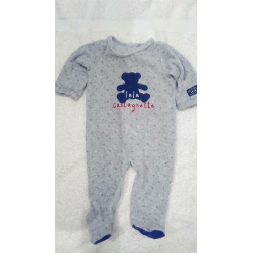 Pyjama En Velours Bébé Garçon "Lulu Castagnette" Taille 3 Mois Idée Cadeau