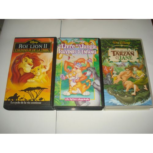 Walt Disney Collection / Le Roi Lion 2 : L'honneur De La Tribu - Le Livre De La Jungle Souvenirs D'enfance - La Légende De Tarzan & Jane (Lot De 3 Vhs) Cassette Vidéo