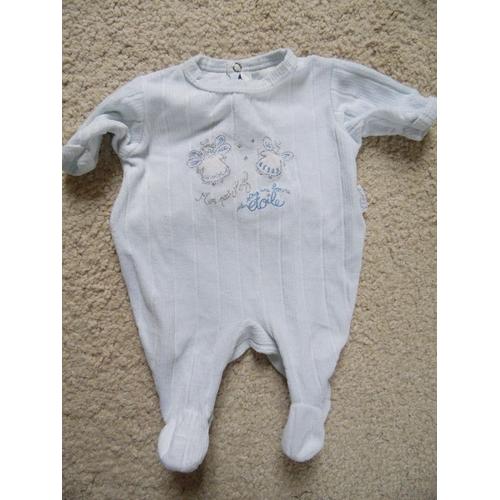 Joli Pyjama En Velours "Sucre D'orge" Taille Naissance 50 Cm Idée Cadeau