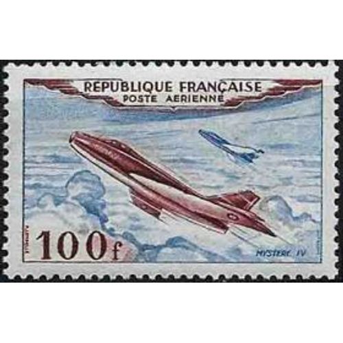 Timbre France 1954 Oblitéré Dassault «Mystère Iv» 100f Yt Poste Aérienne - Aérien N° 30