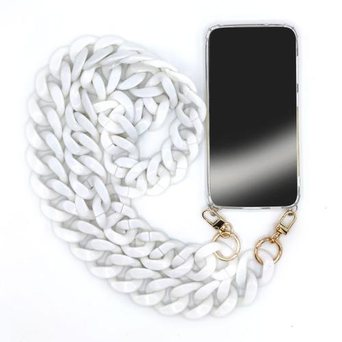 Coque Transparente Pour Xiaomi 11t / 11t Pro Avec Lanière / Bandoulière Téléphone Anneaux Blanc