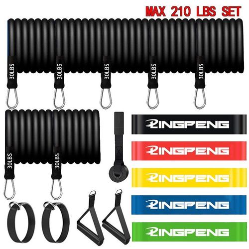 Ensemble De Bandes Élastiques De Remise En Forme Expander Yoga Gym Workout Ancre De Porte Avec Poignée Sangle De Cheville