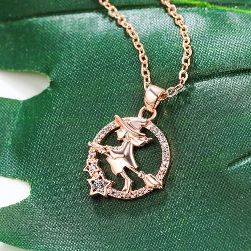 Bijoux Femme Rose Or Platine Collier De Sorcières Creuses Mini - Chaîne De Diamants Pour Femmes