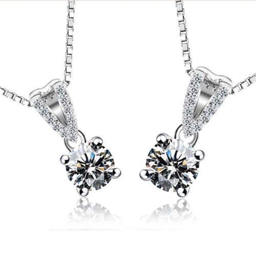 Bijoux Femme Diamond Embedded Aaa Zircon Four Claw White Diamond Women's Collier