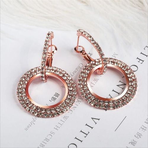 Bijoux Femme Boucles D'oreilles Spéciales Creuses En Laiton Noir Or - Argent Pour Femmes