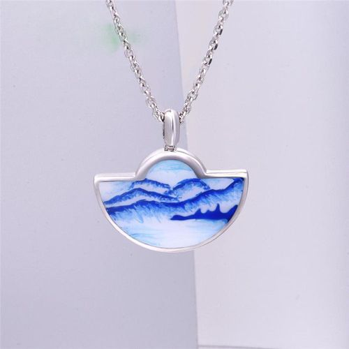 Bijoux Femme Collier Féminin De Goutte D'huile D'élément Du Royaume Du Ciel Bleu
