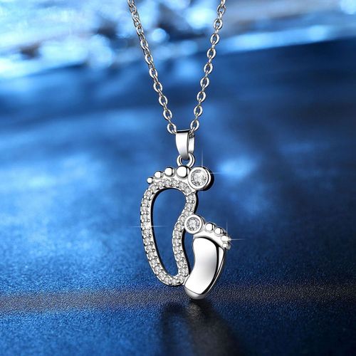 Bijoux Femme Collier À Gros Et À Petits Pieds En Or Rose Argentée Pour Femmes
