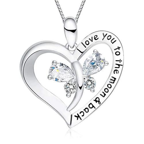 Bijoux Femme Collier De Coeur En Diamant Papillon Romantique Pour Femmes
