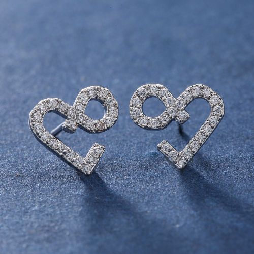 Bijoux Femme Boucles D'oreilles En Diamant Blanc Platine En Forme De Coeur Boucles D'oreilles Pour Femmes