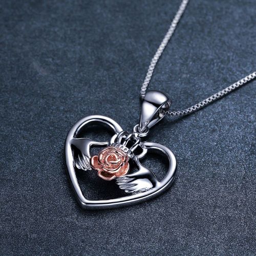 Bijoux Femme Love Crown Rose Collier Double Color Short Mother's Day Pendentif