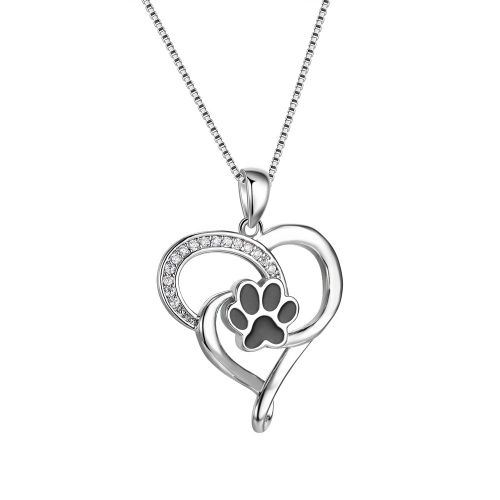 Bijoux Femme Collier D'empreintes Noires En Platine Collier De Style Féminin