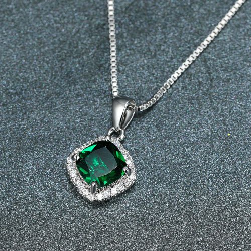 Bijoux Femme Collier De Diamants Platine Émeraude