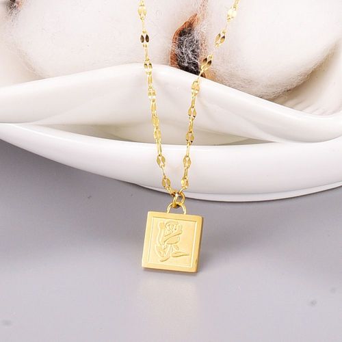 Bijoux Femme Mini Rose Nubuck Collier Carré Chaîne Claviculaire Chaîne Stellaire À Lèvres Brillantes