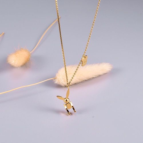 Bijoux Femme Jolis Mouvements Articulaires De Lapin Jolis Colliers D'animaux De Compagnie Carrés