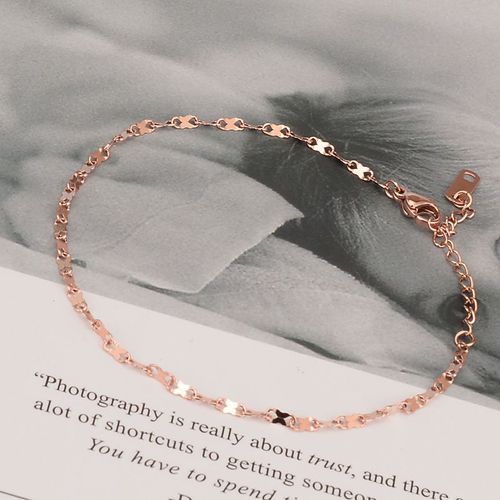 Bijoux Femme Bracelet Rose Plaqué Or À Caractères Plats