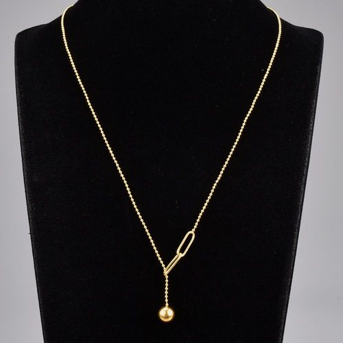 Bijoux Femme Boule Métallique Tassel Perle Collier Chaîne Collier Collier