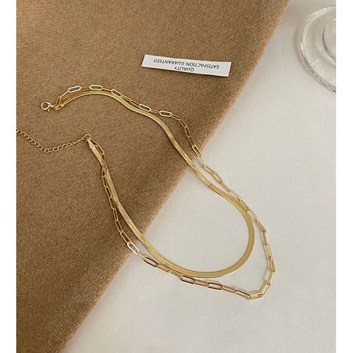 Bijoux Femme Collier À Double Os De Serpent