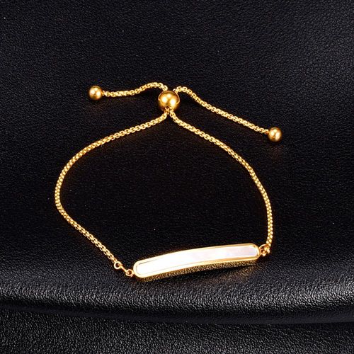 Bijoux Femme Nacre Shell Rectangular Adjustment Snap Box Baby Bracelet Shell Long Oval Arc Handicle