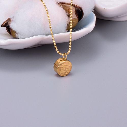 Bijoux Femme Golden Rune Xi Double Side Collier Female Chinese Rune Clavicule Short Chain