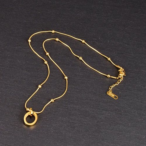 Bijoux Femme Pendentif Ovale Bouclé Pendentif Rond Perle De Serpent Collier Femme Chaîne