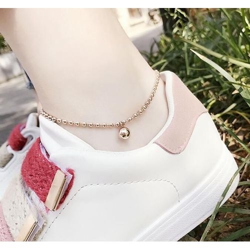 Bijoux Femme Bracelet À Billes Plaqué Or Rose Bracelet À Pieds Bracelet En Or Coloré