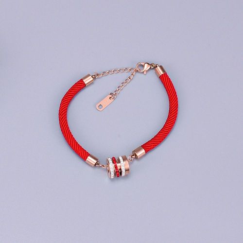 Bijoux Femme Bracelet En Diamant Rouge À Quatre Pièces